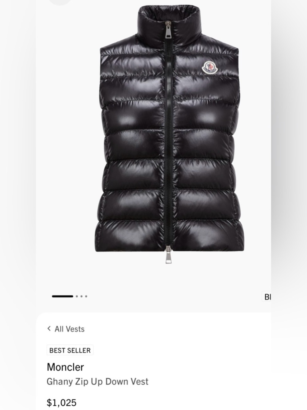 ✨100% AUTHENTIC BRAND NEW/LIKE NEW MONCLER GHANY VEST BLACK SIZE 1 (SMALL)✨